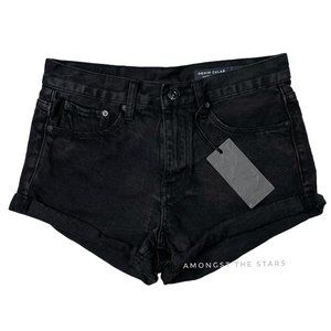 Denim CoLab Camp Cove Rolled Hem Raven Black Denim Shorts
